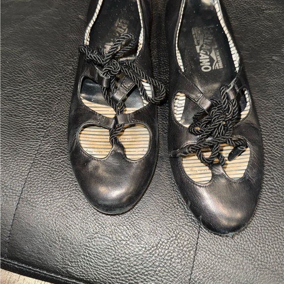 Italian Black Leather FERRAGAMO I'M Shoes - Picture 1 of 5